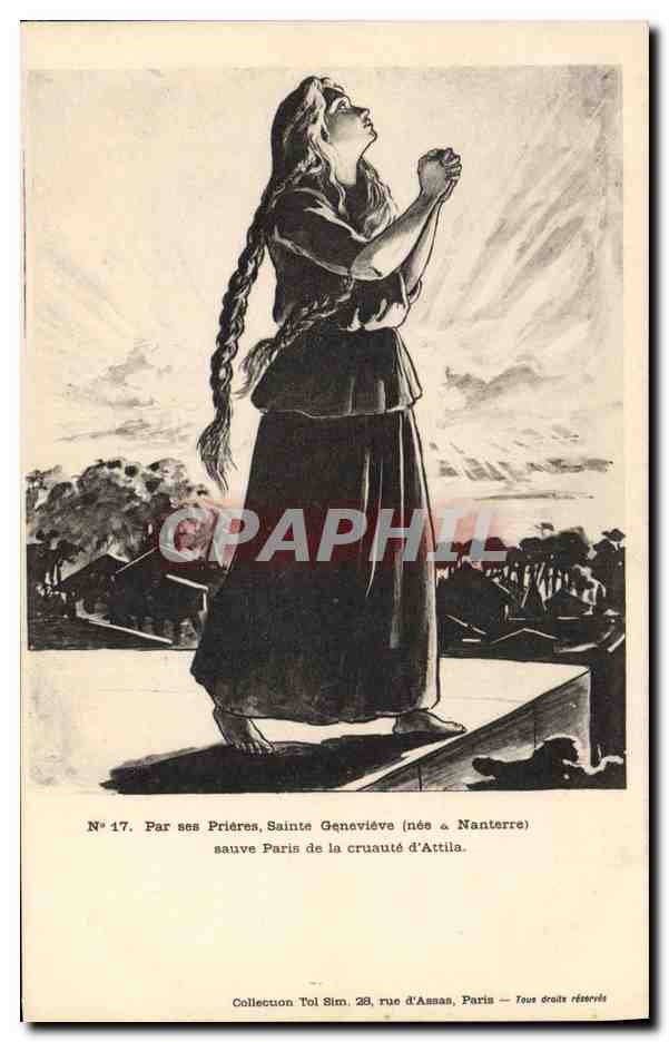 CPA Sainte Genevieve Nanterre sauve Paris de la Cruaute d'Attila