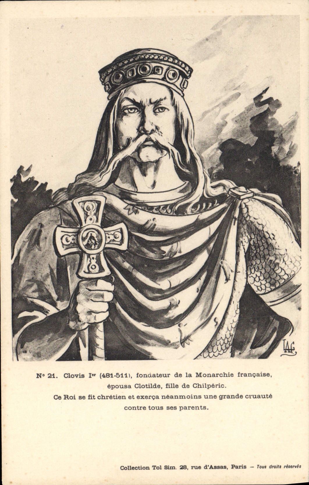 CPA Clovis 1er fondateur de la Monarchie Francaise 