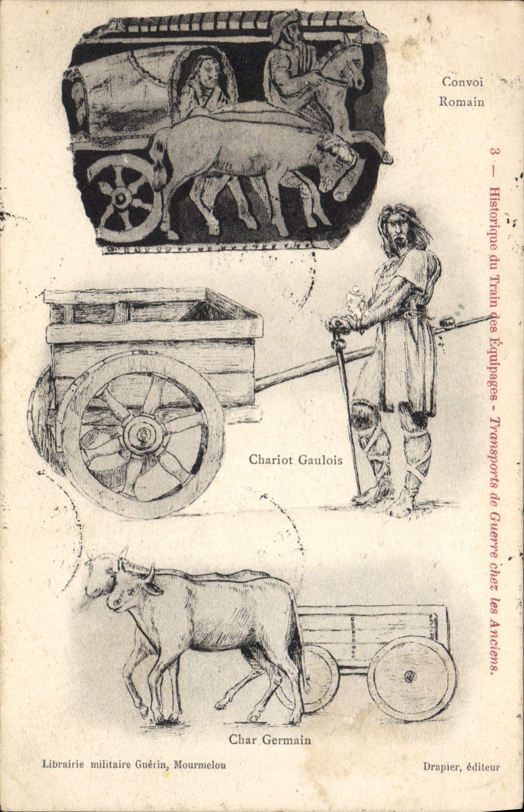 CPA Convoi romain Chariot gaulois Char germain 