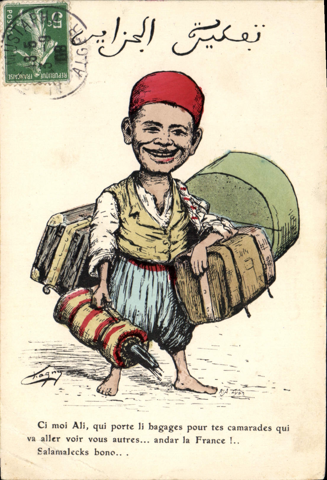 CPA Fantaisie Afrique du Nord Illustrateur 