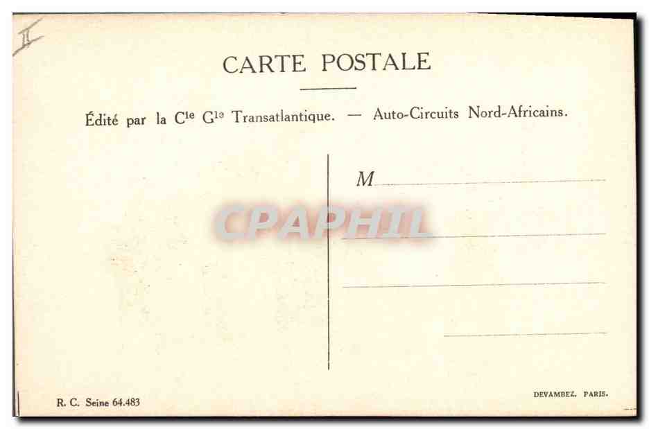 CPA Fantaisie Afrique du Nord Illustrateur  — Rückseite