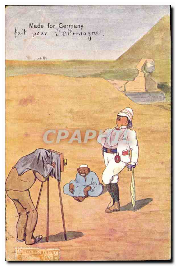 CPA Fantaisie Afrique du Nord Illustrateur Egypt Egypte Pyramide Sphinx Photographe