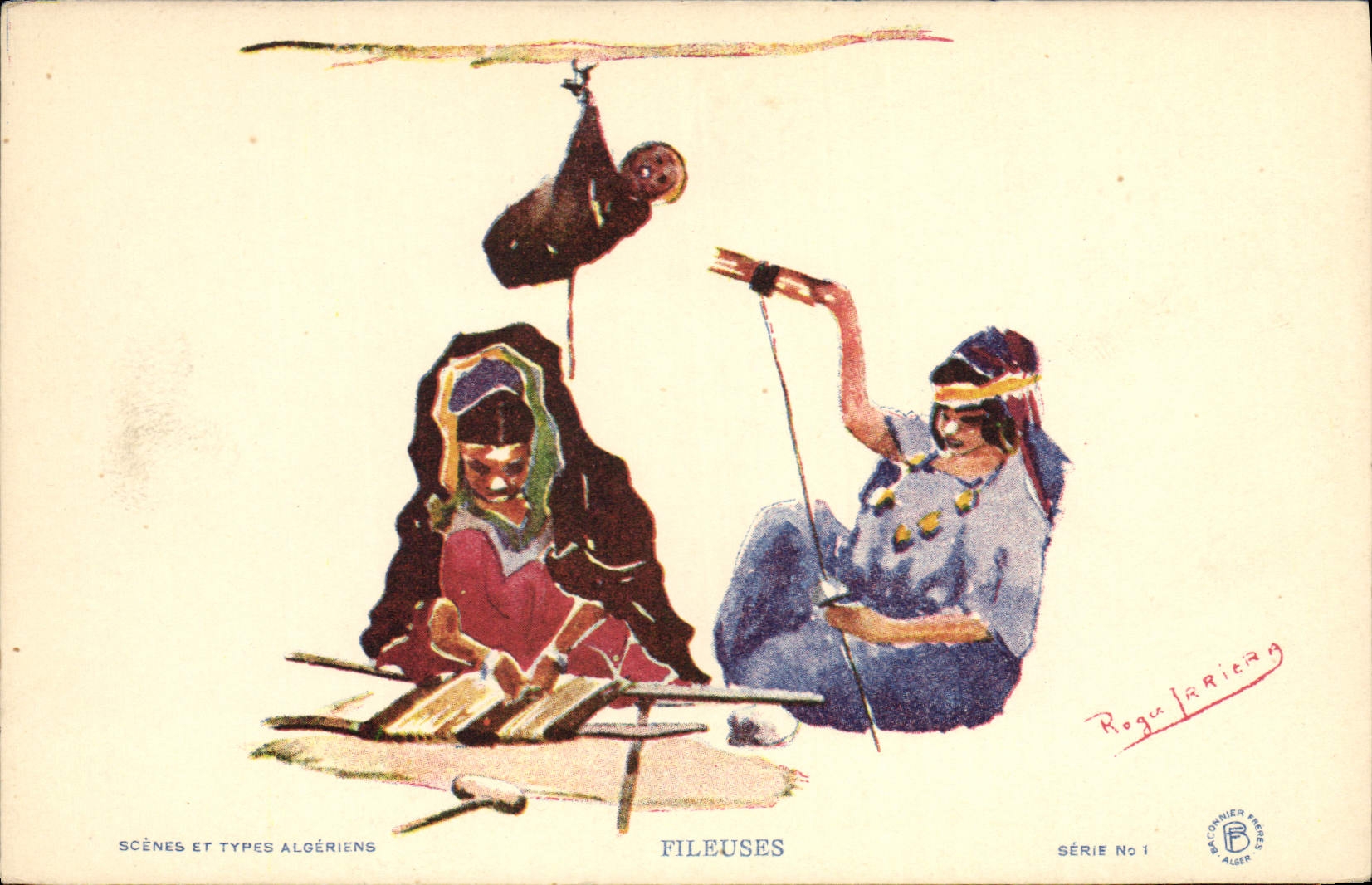 Fileuses — Scènes et Types Algériens — Rogu Jaricier, Série No 1