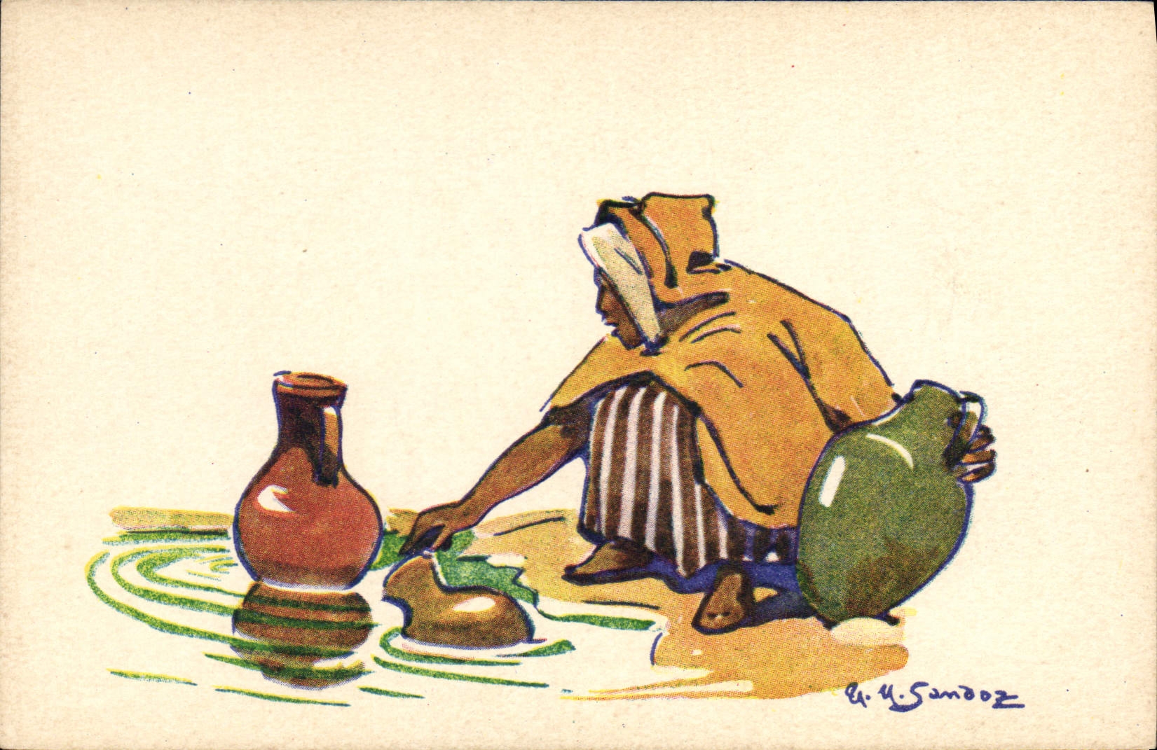 CPA Fantaisie Afrique du Nord Illustrateur 