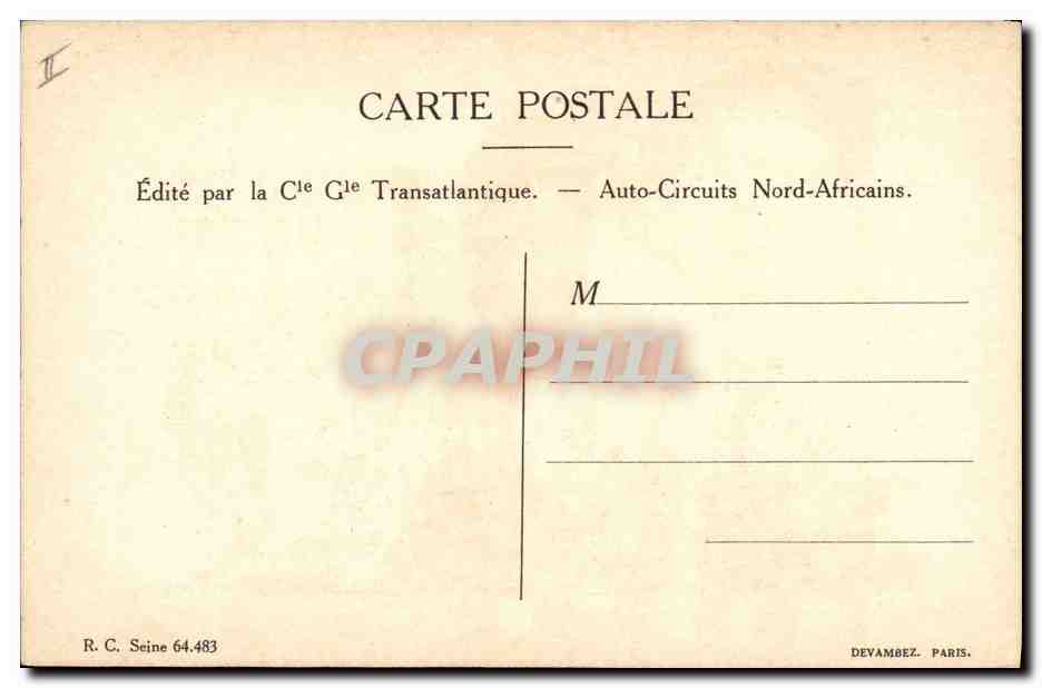 CPA Fantaisie Afrique du Nord Illustrateur  — Rückseite