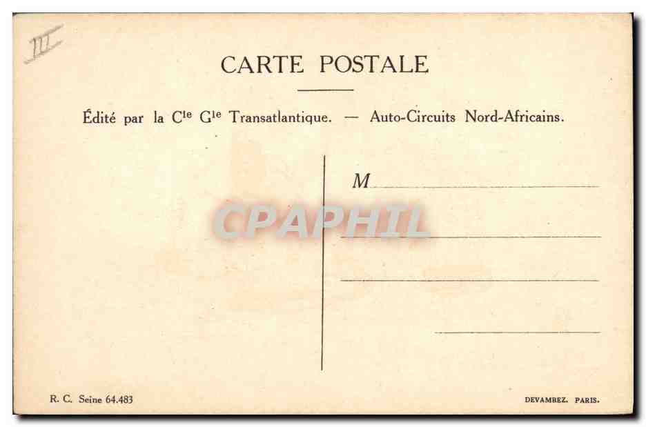 CPA Fantaisie Afrique du Nord Illustrateur  — Rückseite