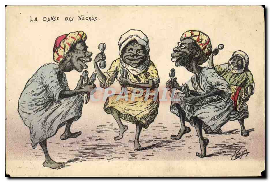 CPA Fantaisie Afrique du Nord Illustrateur La danse des negros 
