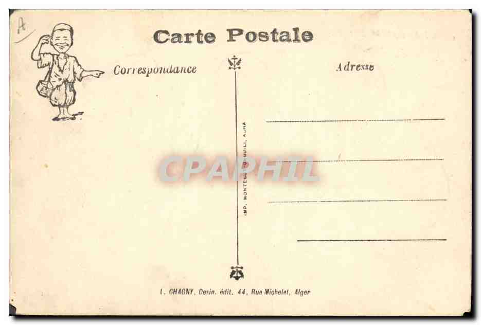 CPA Fantaisie Afrique du Nord Illustrateur La danse des negros  — Rückseite