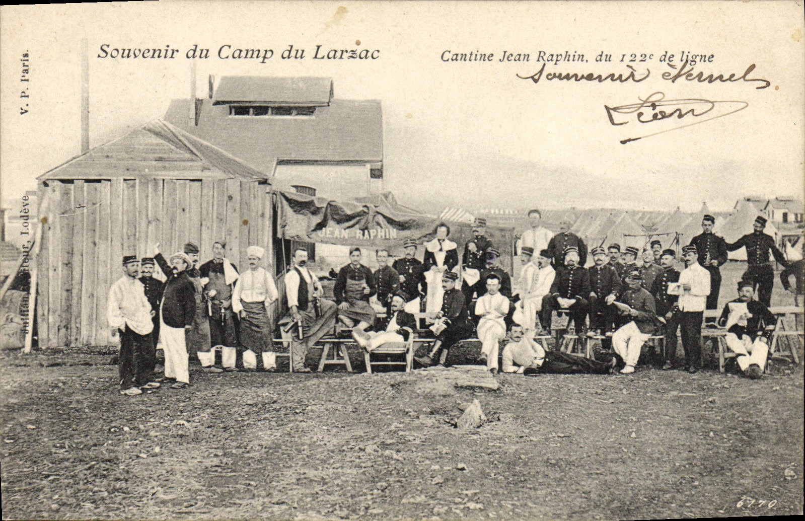 CPA Militaria Souvenir du camp du Larzac Cantine Jean Raphin du 122eme de ligne 