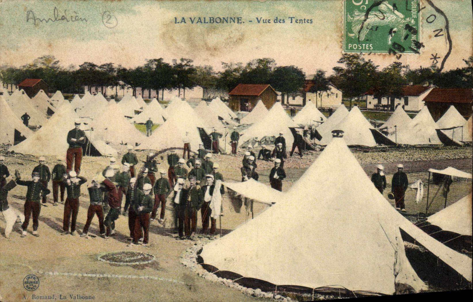CPA Militaria La Valbonne Vue des tentes