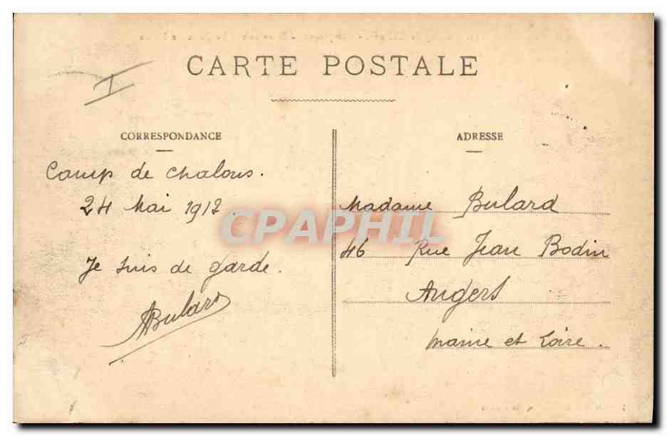CPA Militaria Camp de Chalons Campement d'infanterie Le poste de police — Verso