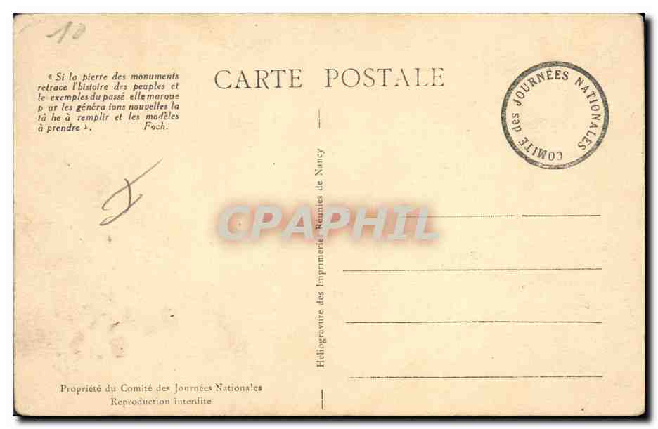 CPA Militaria Journees nationales Juillet 1929 Lorette Douaumont Dormans — Reverso