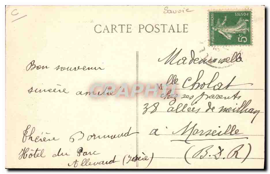 CPA Folklore Savoie St Colomban des Villards TOP — Verso