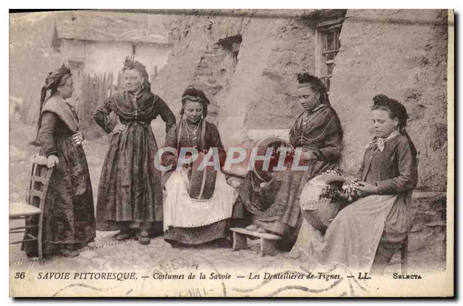 CPA Folklore Savoie Les dentellieres de Savoie TOP