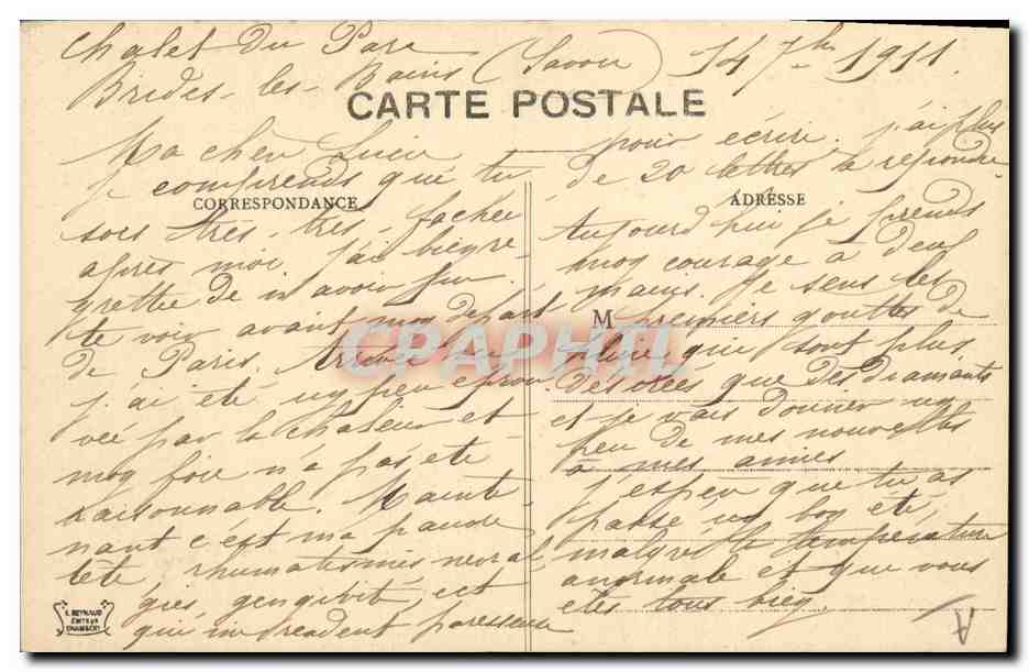 CPA Folklore Savoie Tarentaise — Verso