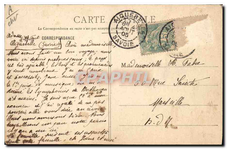 CPA Folklore Savoie Jarrier  — Verso