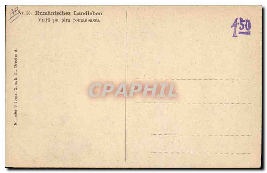 CPA Rumnasiches Landleben Roumanie Gitan Rumania — Rückseite
