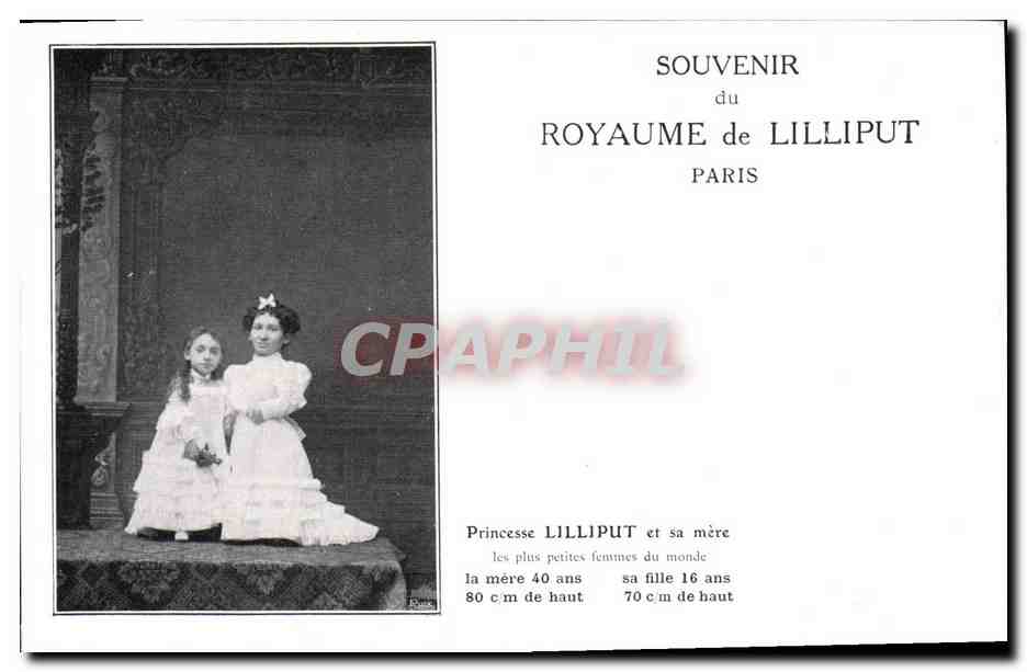 CPA Nains Royaume de lilliput Princesse Lilliput et sa mere