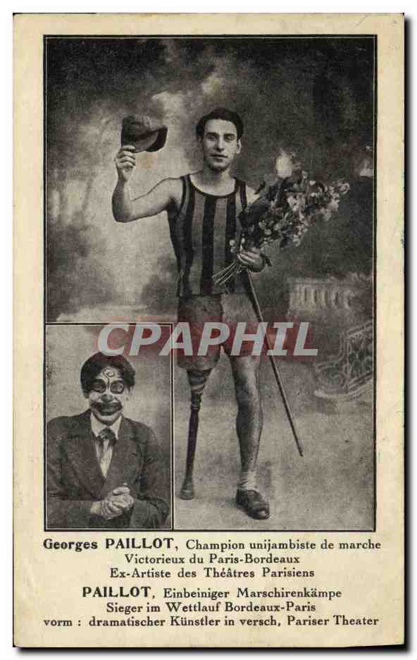 CPA Georges Paillot Chamion unijambiste de marche Paris Bordeaux 
