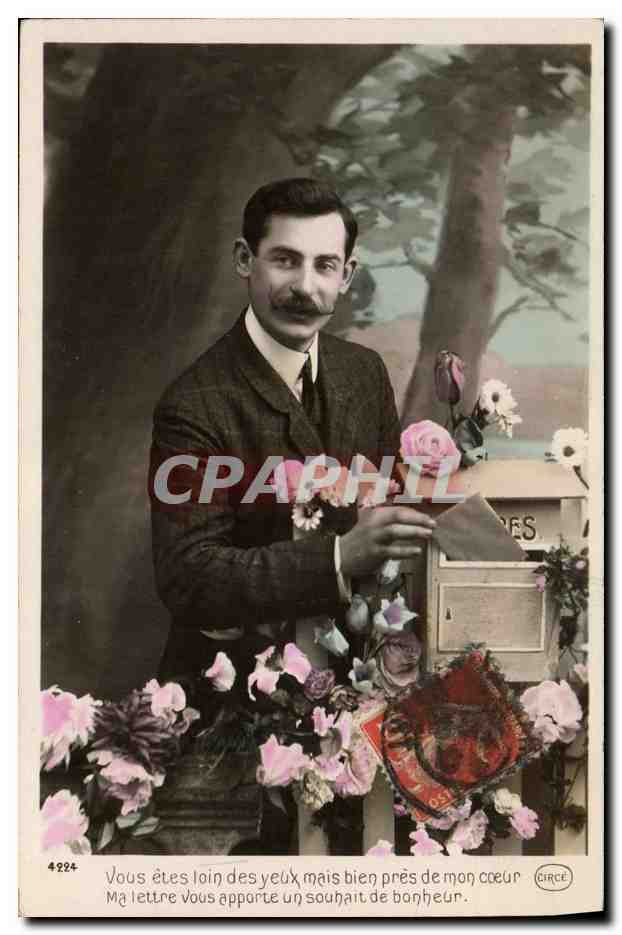 CPA Fantaisie Homme Boite aux lettres