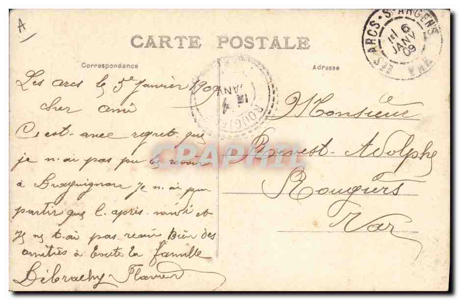 Petite fille dans une boîte aux lettres — 'Bonne et Heureuse Année' — éditeur inconnu, n° 610 — Reverso