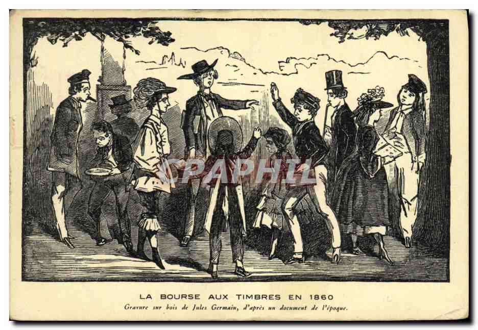 CPA La Bourse aux timbres en 1860 Paris Carre Marigny
