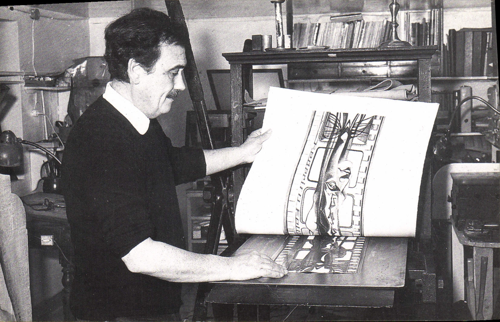 CPM Les peintres graveurs qui realisent nos timbres poste Pierre Bequet