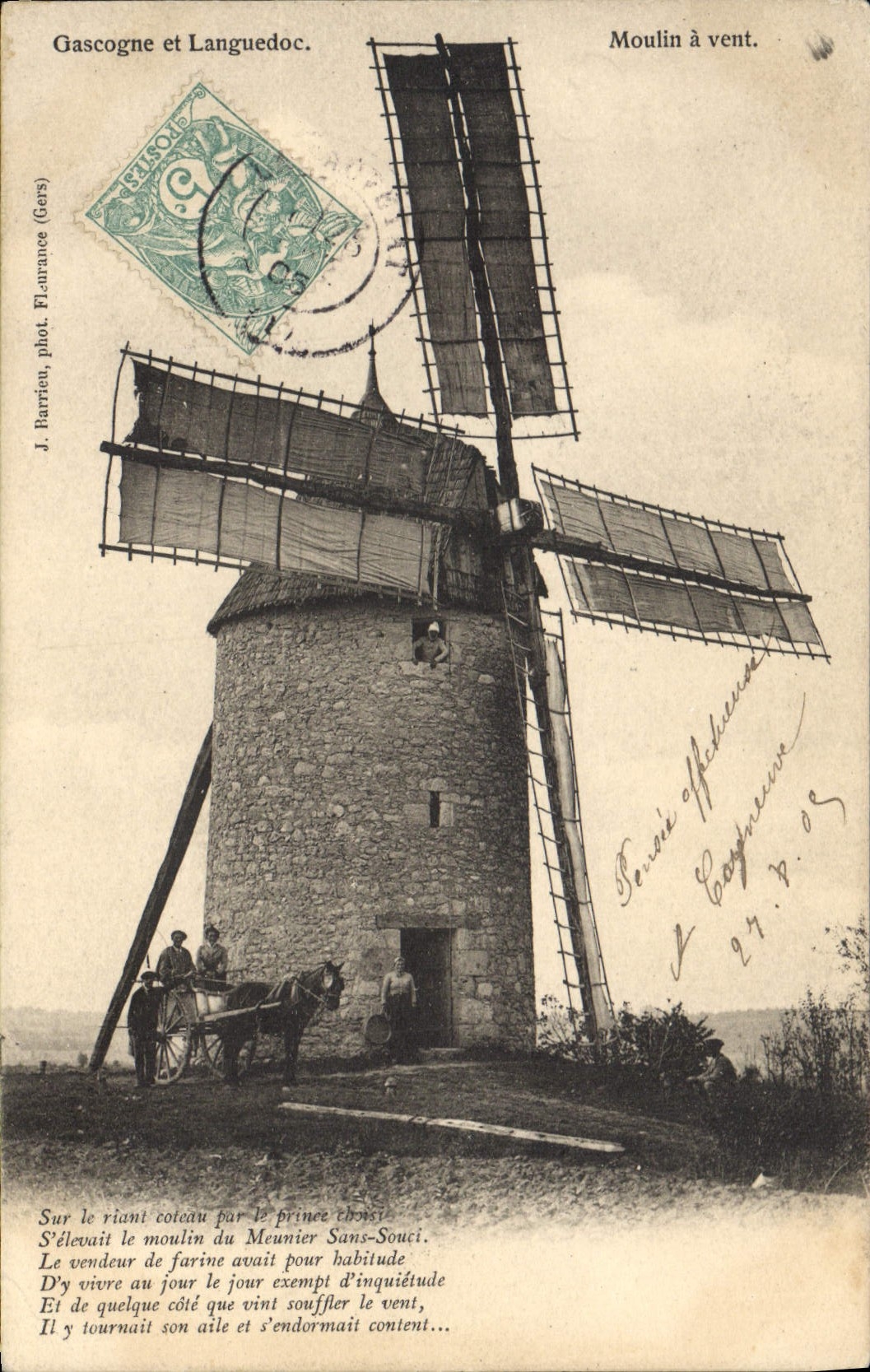 Moulin à vent — Gers — J. Barriau, phot. Flaurance