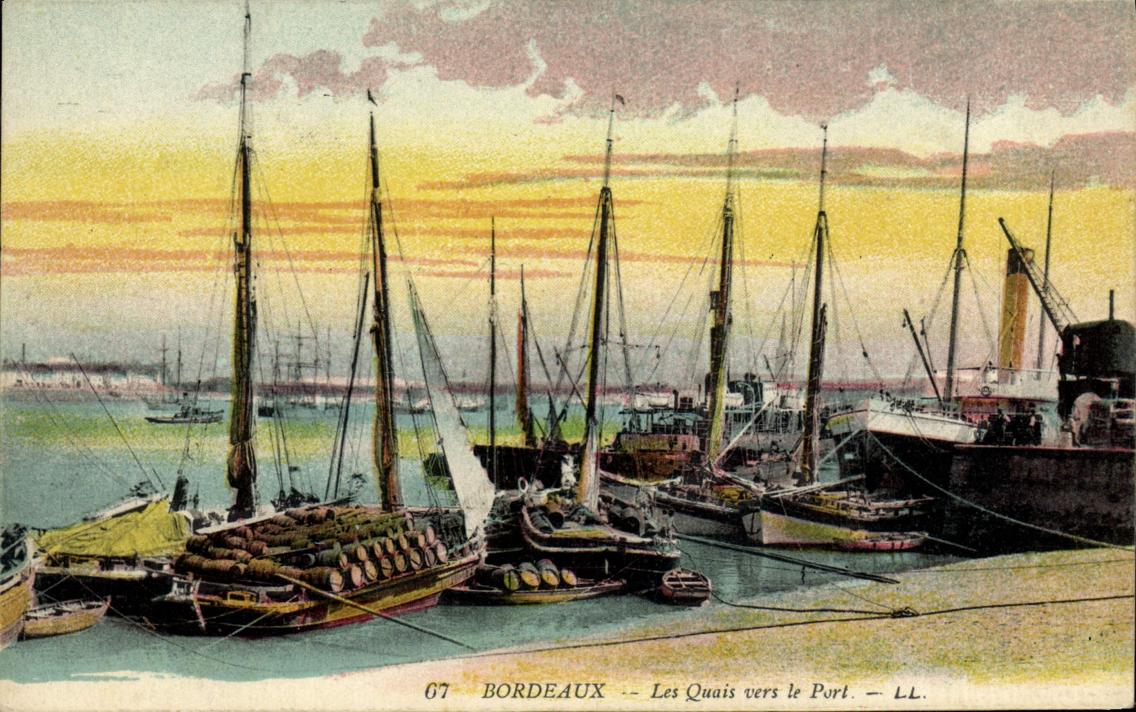 Bordeaux — Die Kais in Richtung Hafen — LL. — n° 67