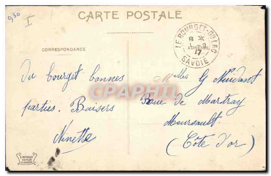 CPA Bateau de Peche Aix les Bains le lac du Bourget — Rückseite