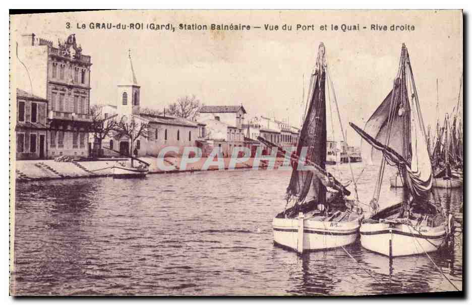 Le GRAU-du-ROI (Gard), Station Balnéaire — Vue du Port et le Quai - Rive droite