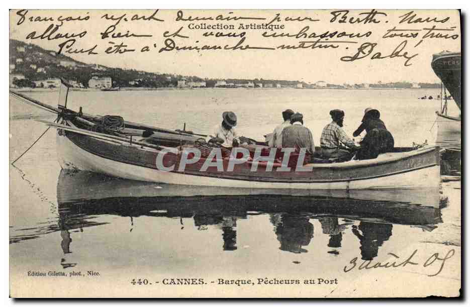 CANNES - Barque, Pêcheurs au Port — Édition Giletta, phot. Nice, n° 440