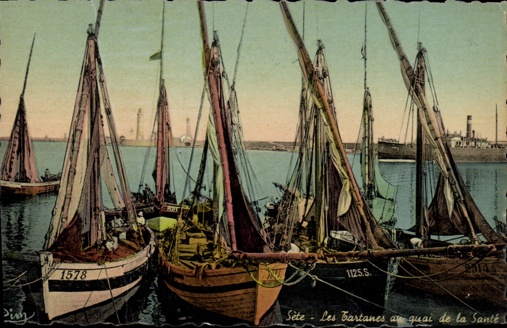 Sète - Les Tartanes au quai de la Santé — Édition spéciale Dufaur, Sète