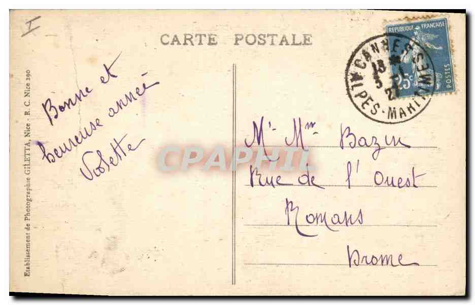 CANNES - Ausblick vom Île Sainte-Marguerite — Édition Gilletta, n° 632 — Rückseite