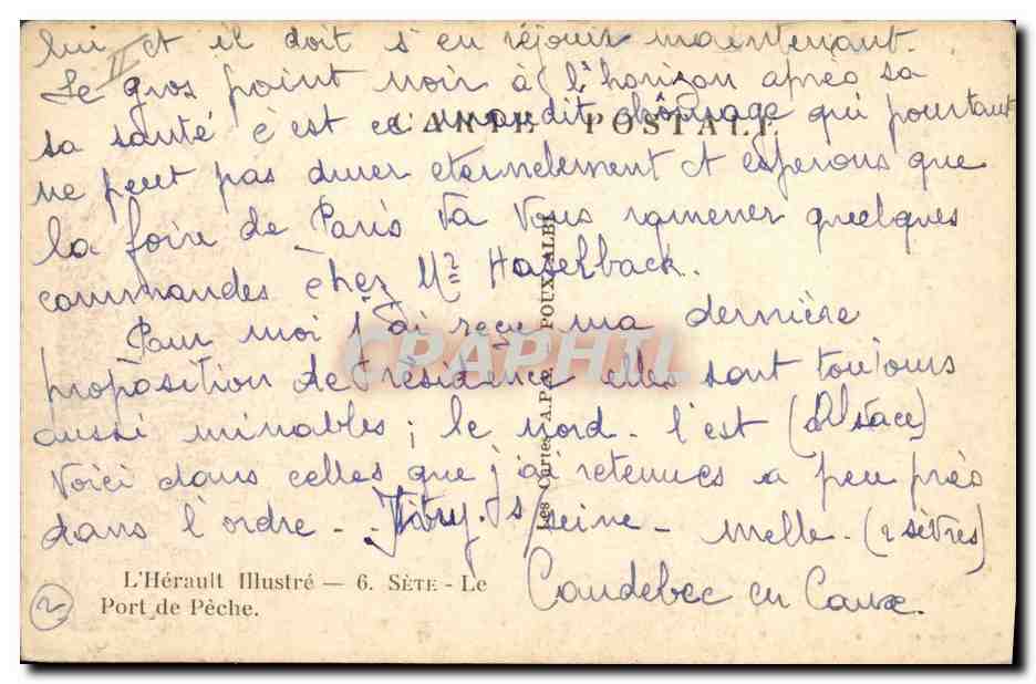Port de pêche — Sète — éditeur A.P.A. — Reverso