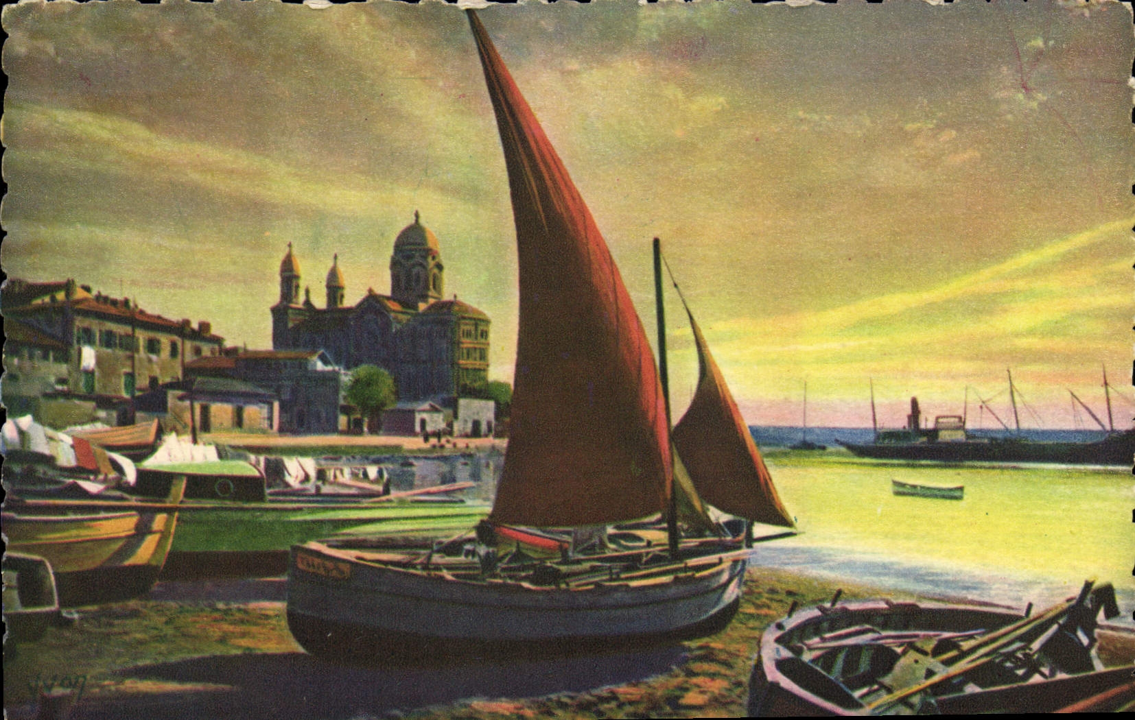 Saint-Raphaël (Var) — Le port et Notre-Dame-de-la-Victoire — Éditions d'Art Yvon