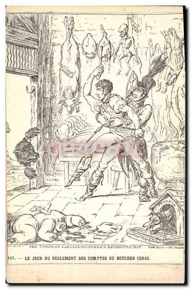 CPA Napoleon 1er Le jour du reglement des comptes du boucher corse