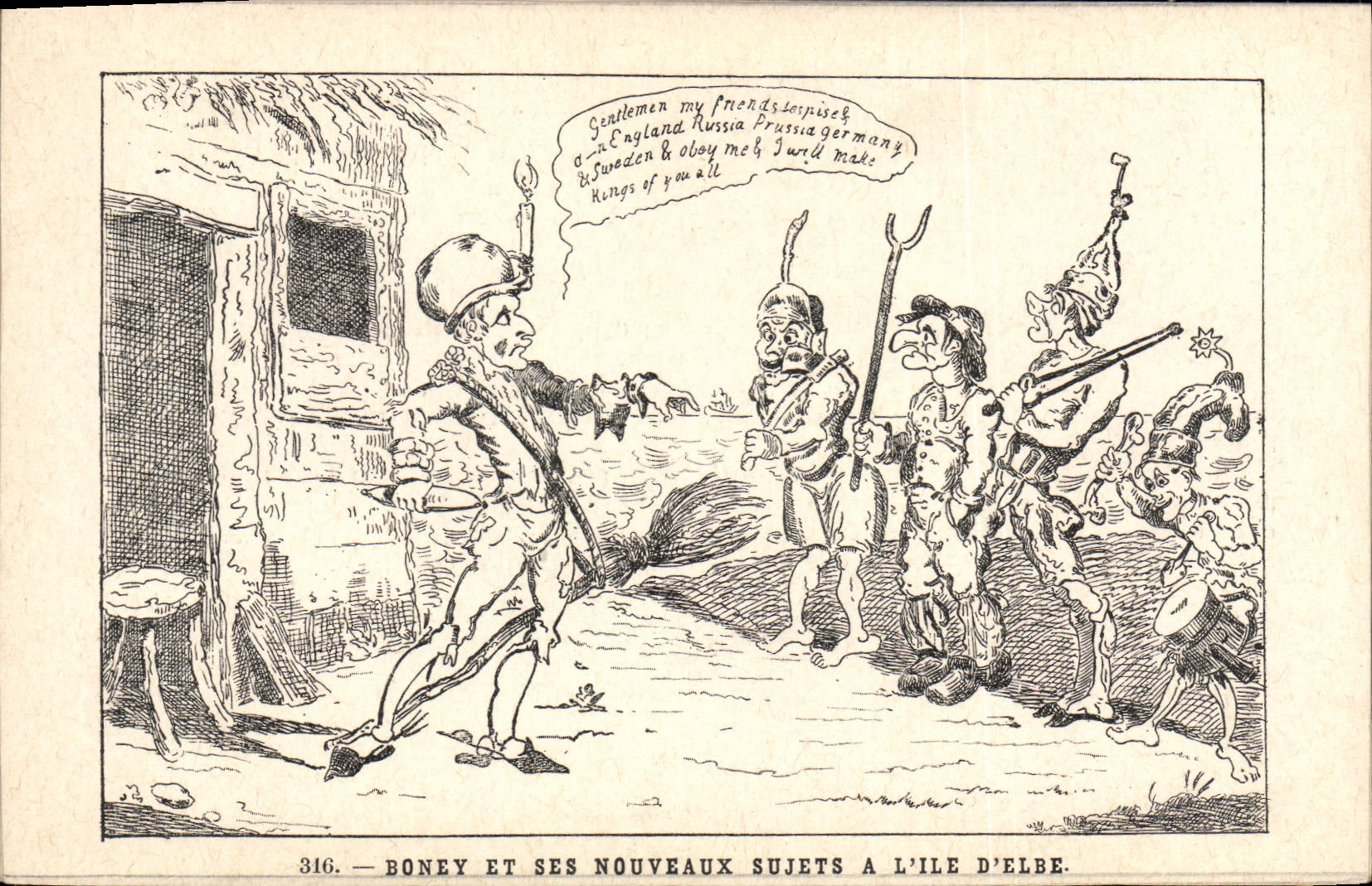 CPA Napoleon 1er Boney et ses nouveaux sujets a l'Ile d'Elbe