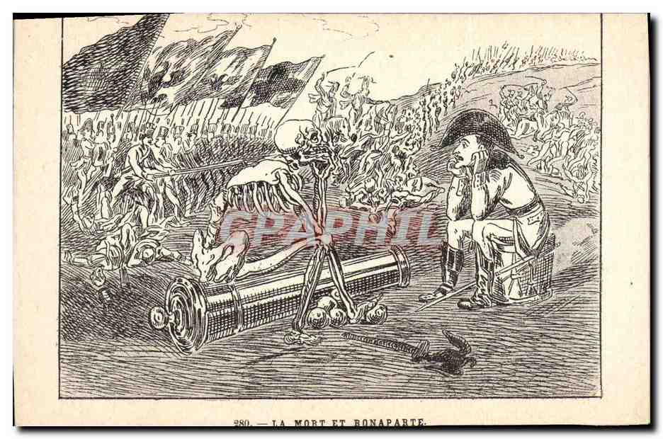 CPA Napoleon 1er La mort et Bonaparte 