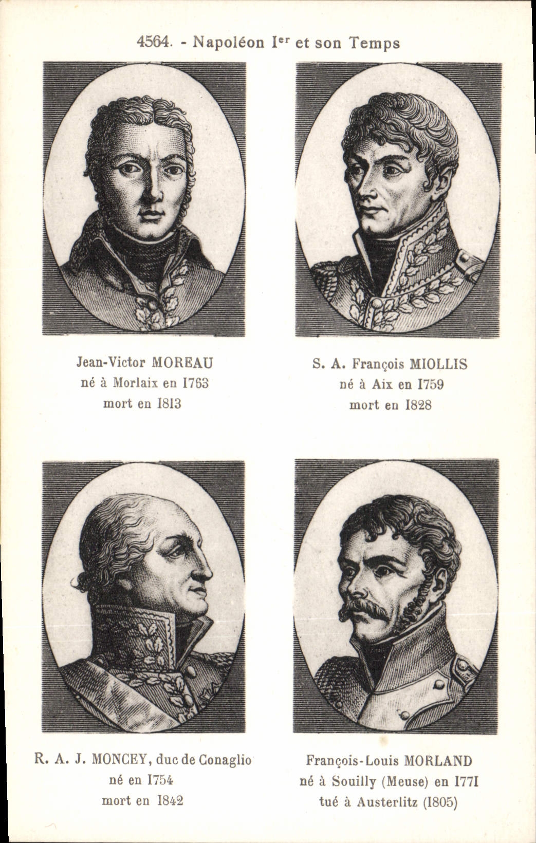 CPA Napoleon 1er Moreau Miollis Moncey Morland