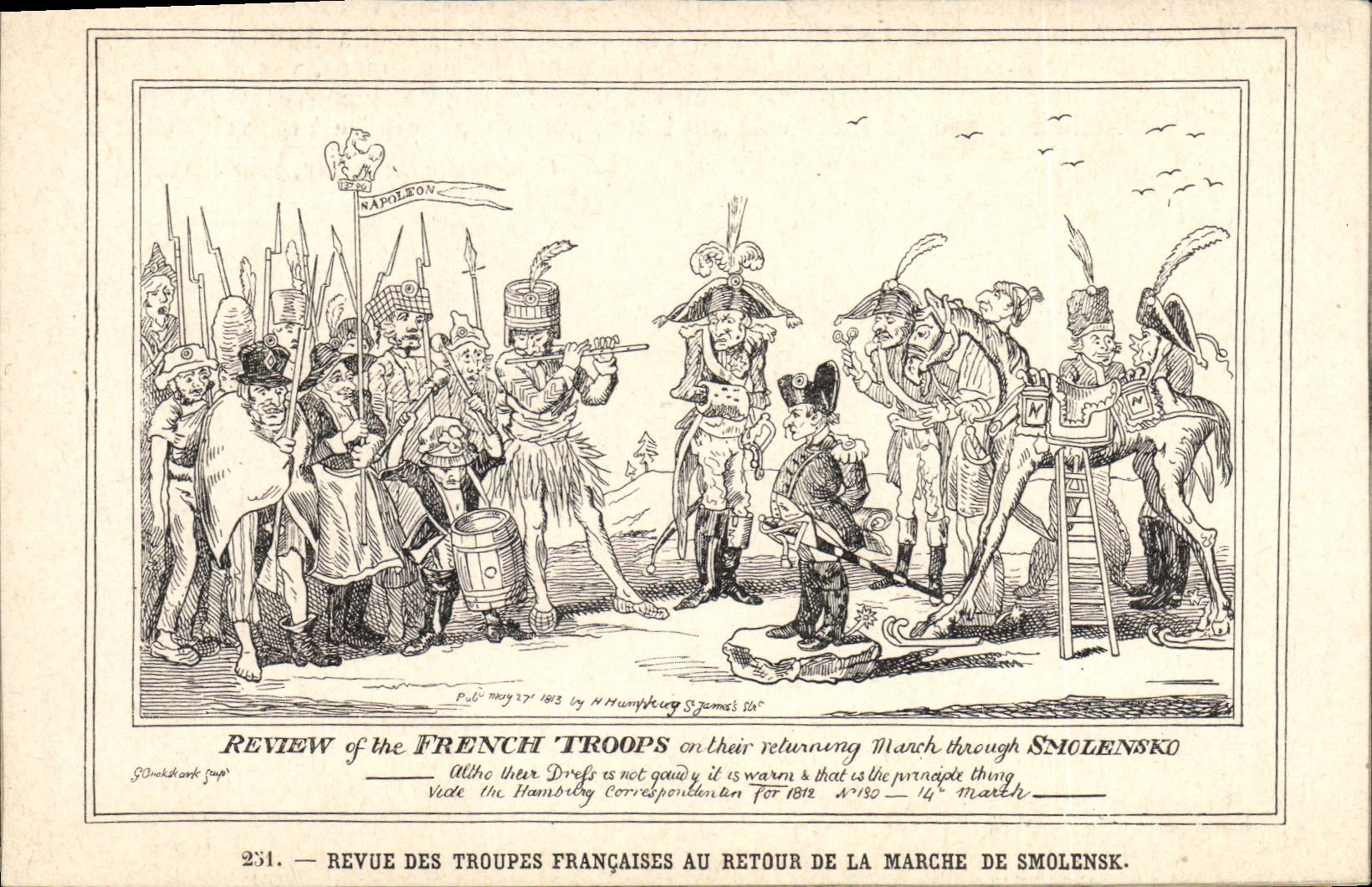 CPA Napoleon 1er Revue des Troupes Francaises au retour de la marche de Smolensk