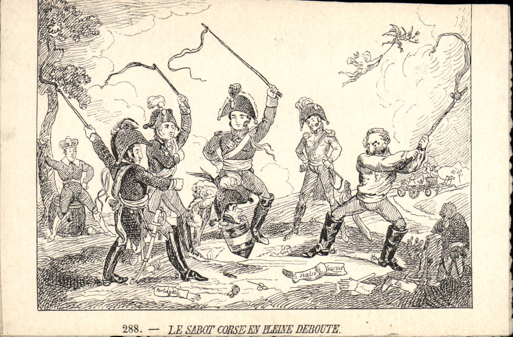 CPA Napoleon 1er Le sabot corse en pleine deroute
