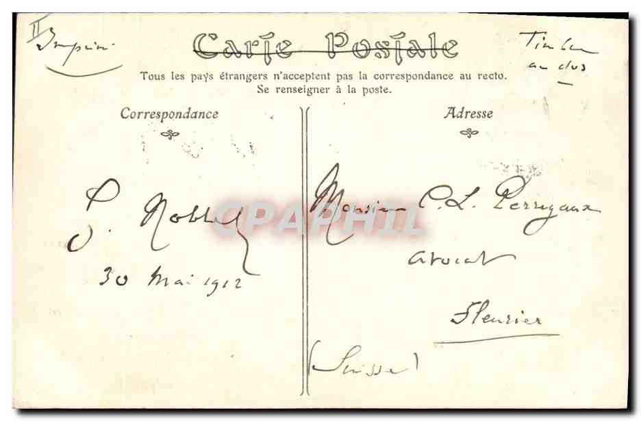 CPA Napoleon 1er Le lieutenant General Provera Commandant du chateau de Cosseria demande a capituler — Verso
