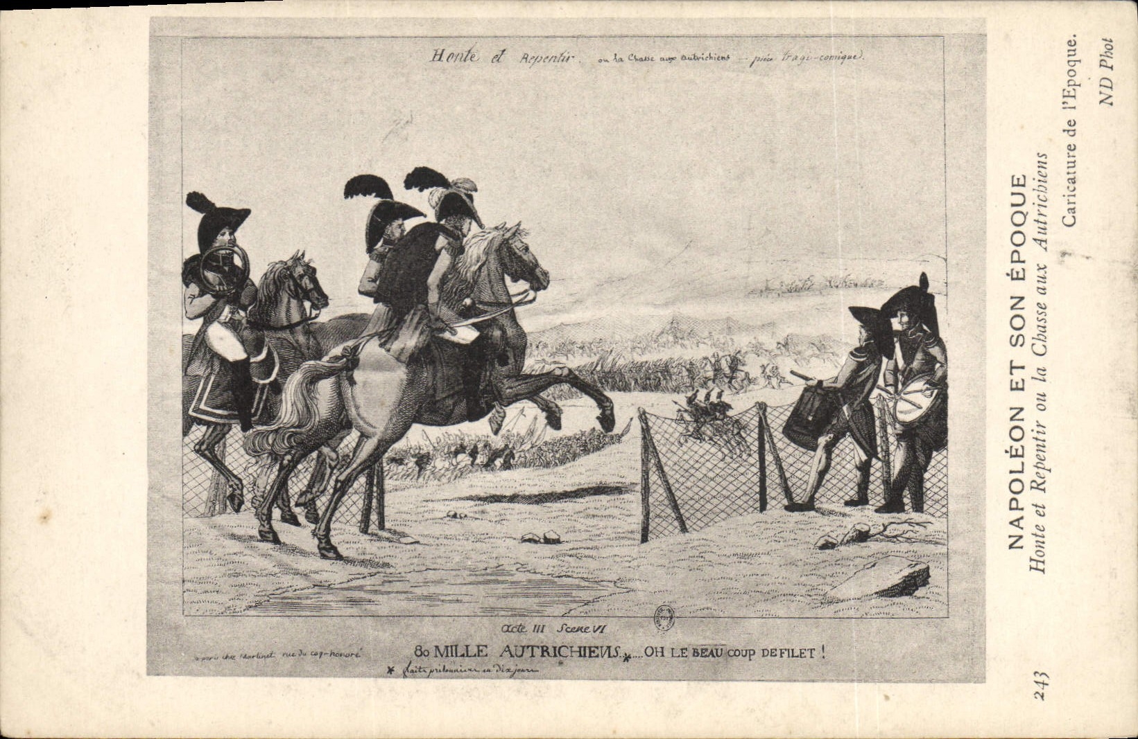 CPA Napoleon 1er Honte et repentir ou la chasse aux Autrichiens 