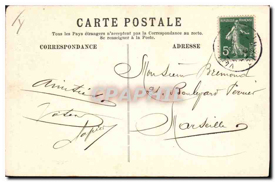 CPA Grenoble la vedette gauloise bronze Irvoy — Verso