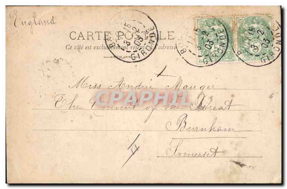 Le Culte du Gui — scène de théâtre — Mlle Spindler, Paris, n° 122/10-S.I.P. — Achterkant