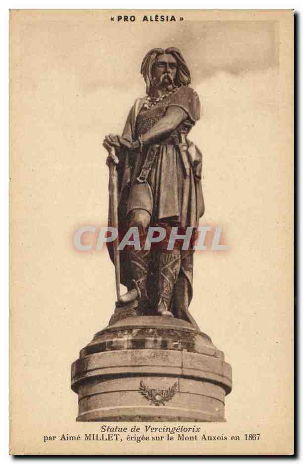 CPA Pro Alesia Statue de Vercingetorix Aime Millet Mont Auxois