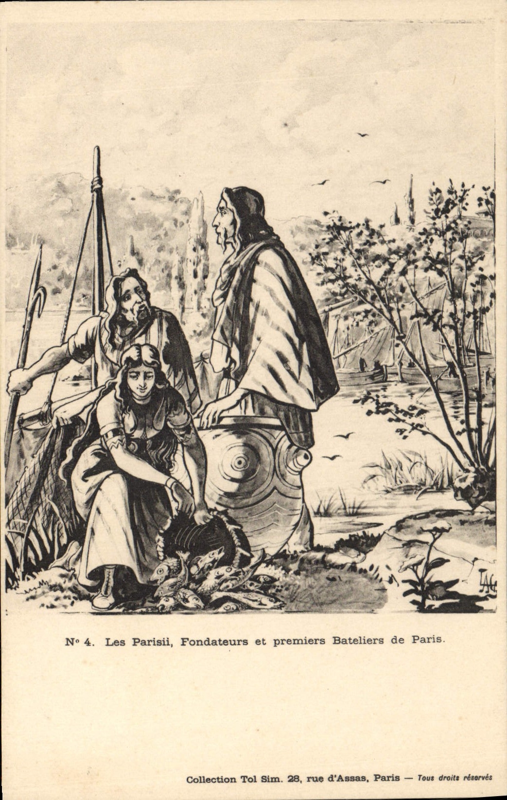 CPA Les Parisii Fondateurs et premiers bateliers de Paris 
