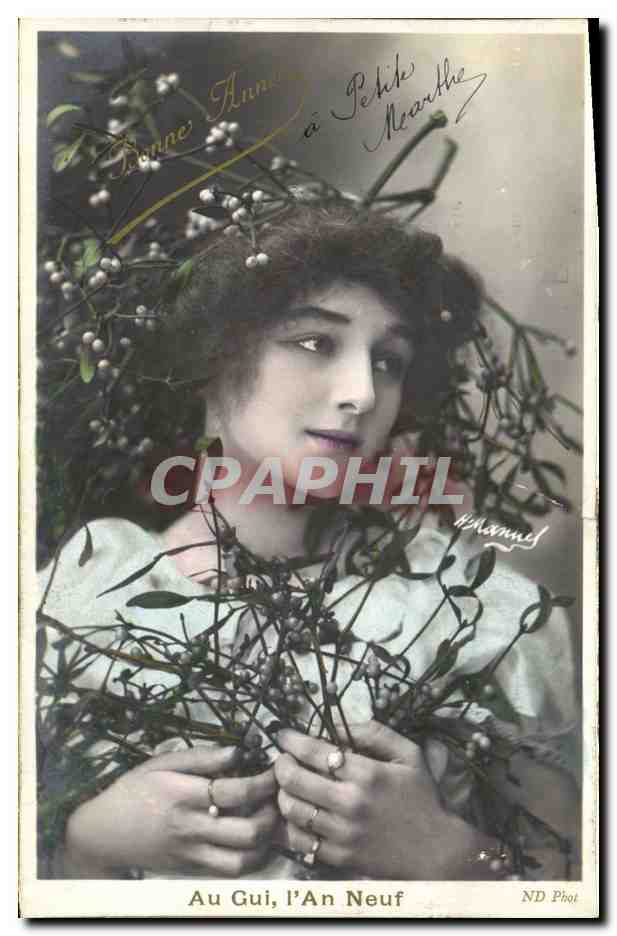 Femme avec gui — Au Gui, l'An Neuf — ND Phot