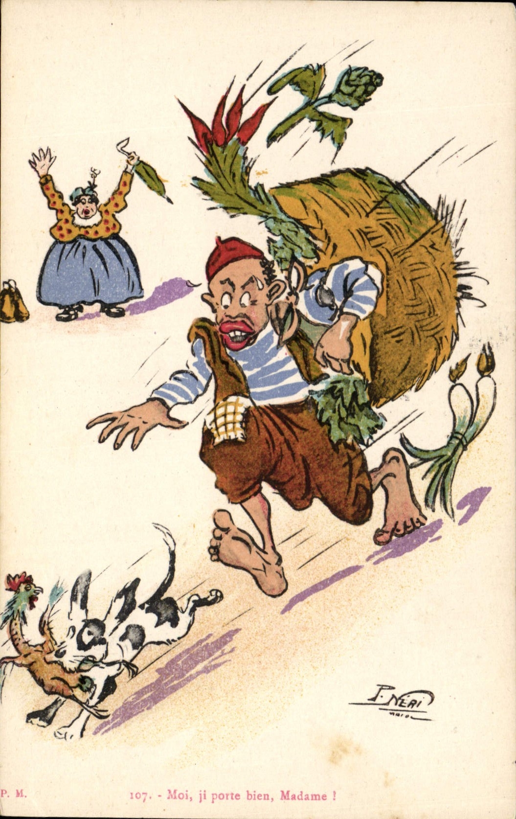 Marchand de légumes — caricature — F. NERI, n° 107